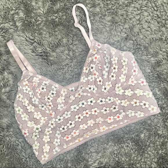 Free People Other - Intimately Free People Pink Floral Lace Bralette M